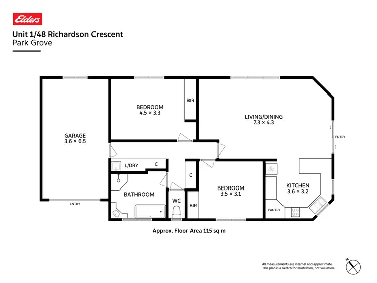 Floorplan of Homely unit listing, 1/48 Richardson Crescent, Park Grove TAS 7320
