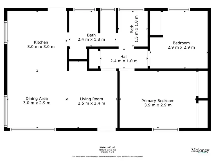 Floorplan of Homely unit listing, 1/38 Gallipoli Street, Corowa NSW 2646