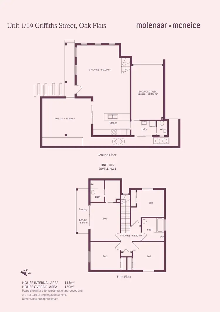 Floorplan of Homely townhouse listing, 1/19 Griffiths Street, Oak Flats NSW 2529