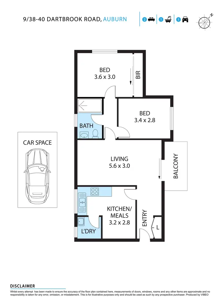 Floorplan of Homely unit listing, 9/38-40 Dartbrook Road, Auburn NSW 2144