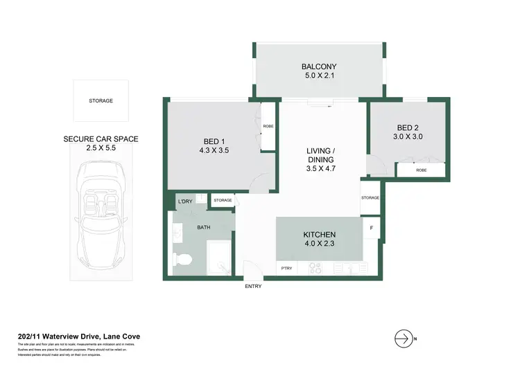 Floorplan of Homely apartment listing, 202/11 Waterview Drive, Lane Cove NSW 2066