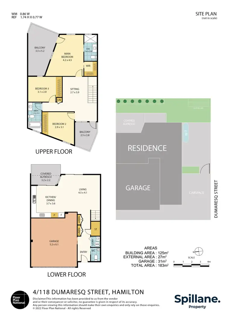 Floorplan of Homely townhouse listing, 4/118 Dumaresq Street, Hamilton NSW 2303