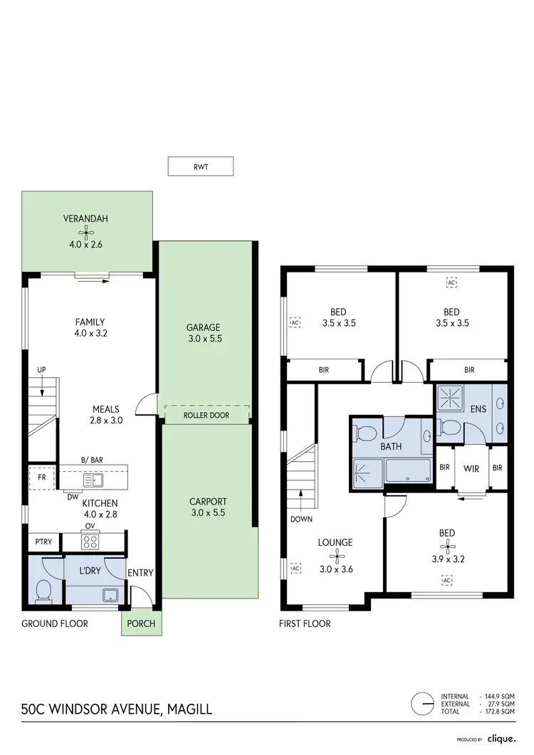 Floorplan of Homely townhouse listing, 50C Windsor Avenue, Magill SA 5072