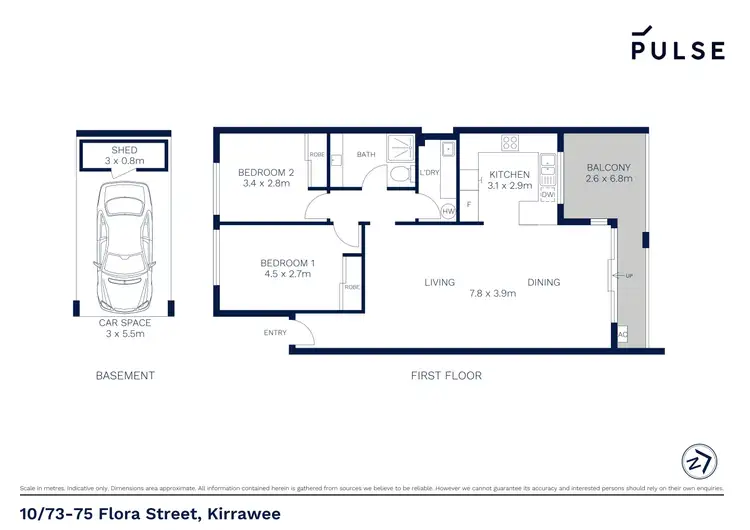 Floorplan of Homely apartment listing, 10/73-75 Flora Street, Kirrawee NSW 2232