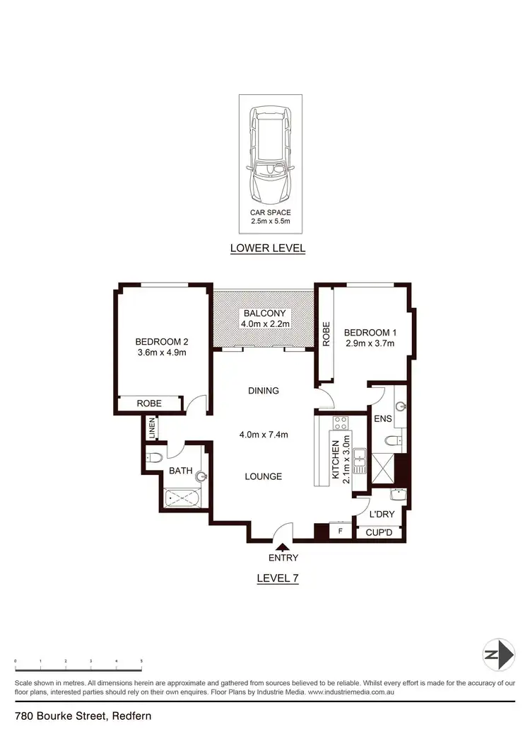 Floorplan of Homely apartment listing, A708/780 Bourke Street, Redfern NSW 2016