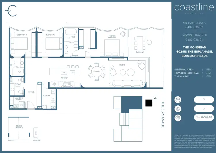Floorplan of Homely apartment listing, 602/58 The Esplanade, Burleigh Heads QLD 4220