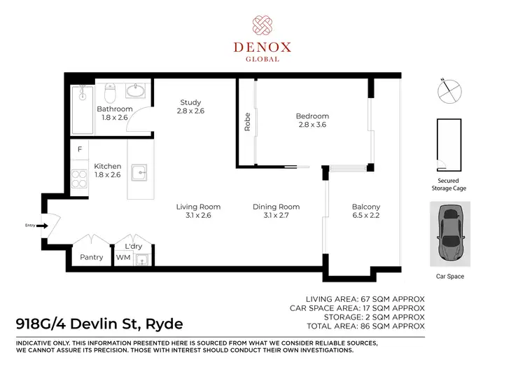 Floorplan of Homely apartment listing, 918G/4 Devlin Street, Ryde NSW 2112
