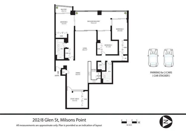 Floorplan of Homely apartment listing, 202/8 Glen Street, Milsons Point NSW 2061