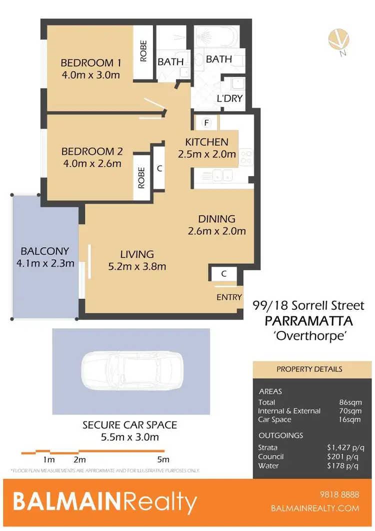 Floorplan of Homely apartment listing, 99/18 Sorrell Street, Parramatta NSW 2150