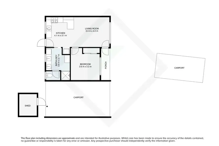 Floorplan of Homely unit listing, 1/5 Bell Court, Wodonga VIC 3690