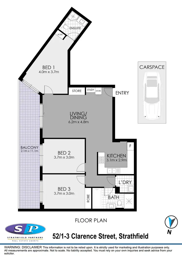 Floorplan of Homely apartment listing, 52/1-3 Clarence Street, Strathfield NSW 2135