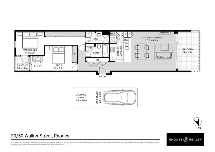 Floorplan of Homely apartment listing, 30/50 Walker Street, Rhodes NSW 2138