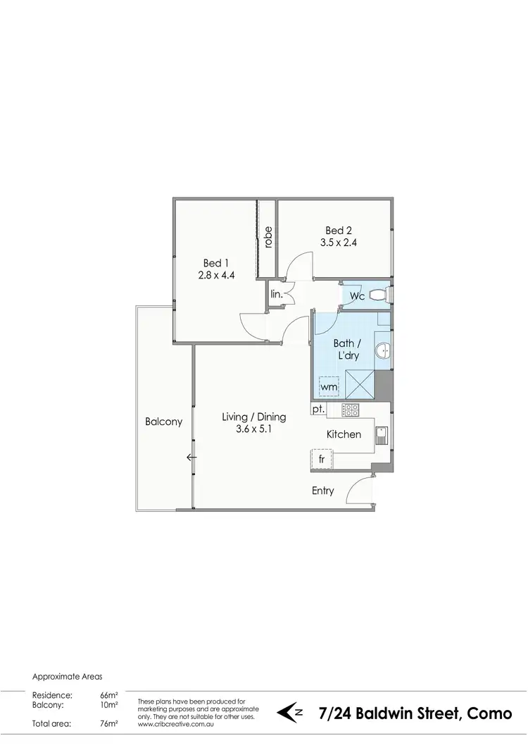 Floorplan of Homely unit listing, 7/24 Baldwin Street, Como WA 6152