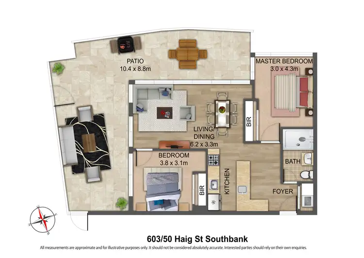 Floorplan of Homely apartment listing, 603/50 Haig Street, Southbank VIC 3006