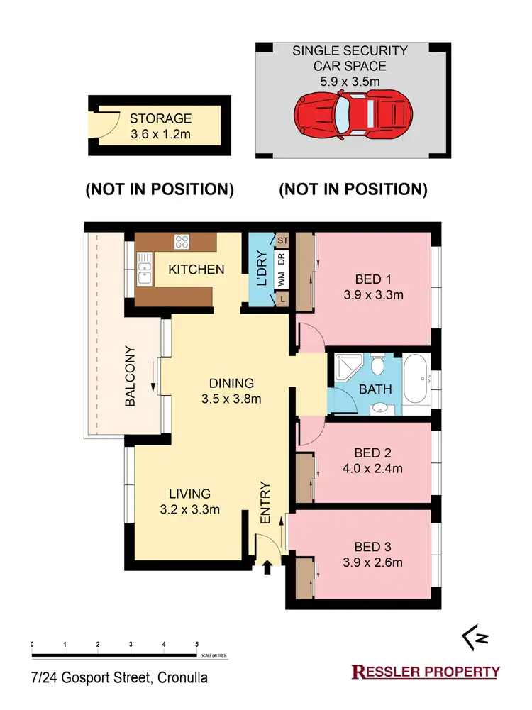Floorplan of Homely apartment listing, 7/24 Gosport Street, Cronulla NSW 2230