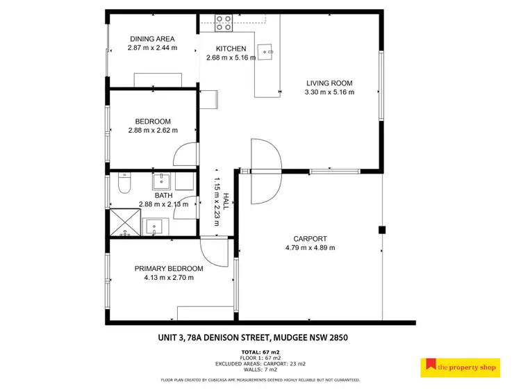 Floorplan of Homely unit listing, 3/78a Denison Street, Mudgee NSW 2850