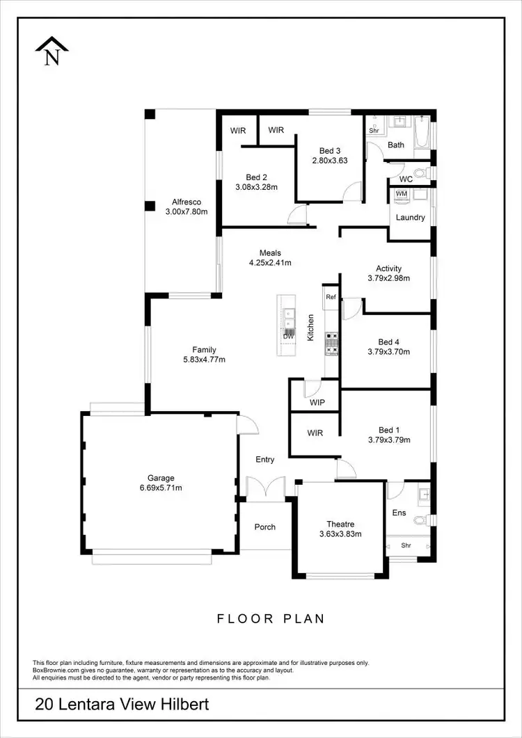 Floorplan of Homely house listing, 20 Lentara View, Hilbert WA 6112