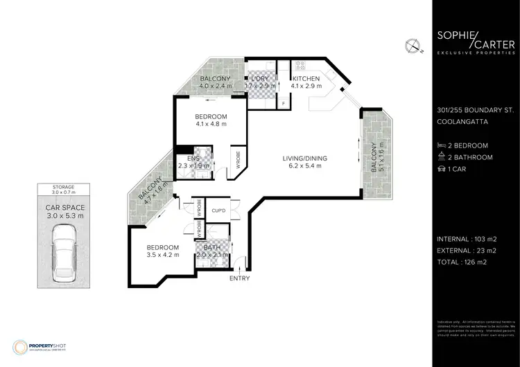 Floorplan of Homely unit listing, 301/255 Boundary Street, Rainbow Bay QLD 4225
