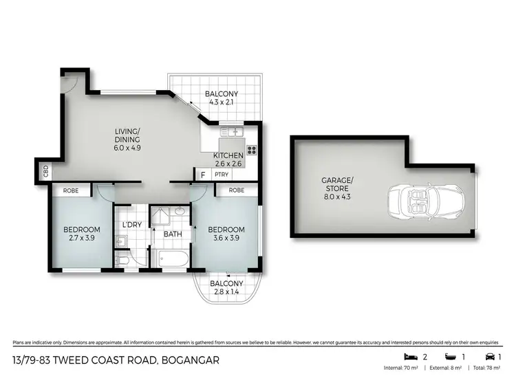 Floorplan of Homely unit listing, 13/79-83 Tweed Coast Road, Bogangar NSW 2488