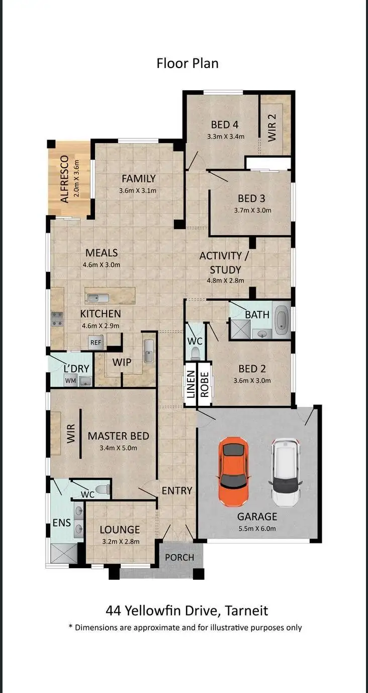 Floorplan of Homely house listing, 44 Yellowfin Drive, Tarneit VIC 3029