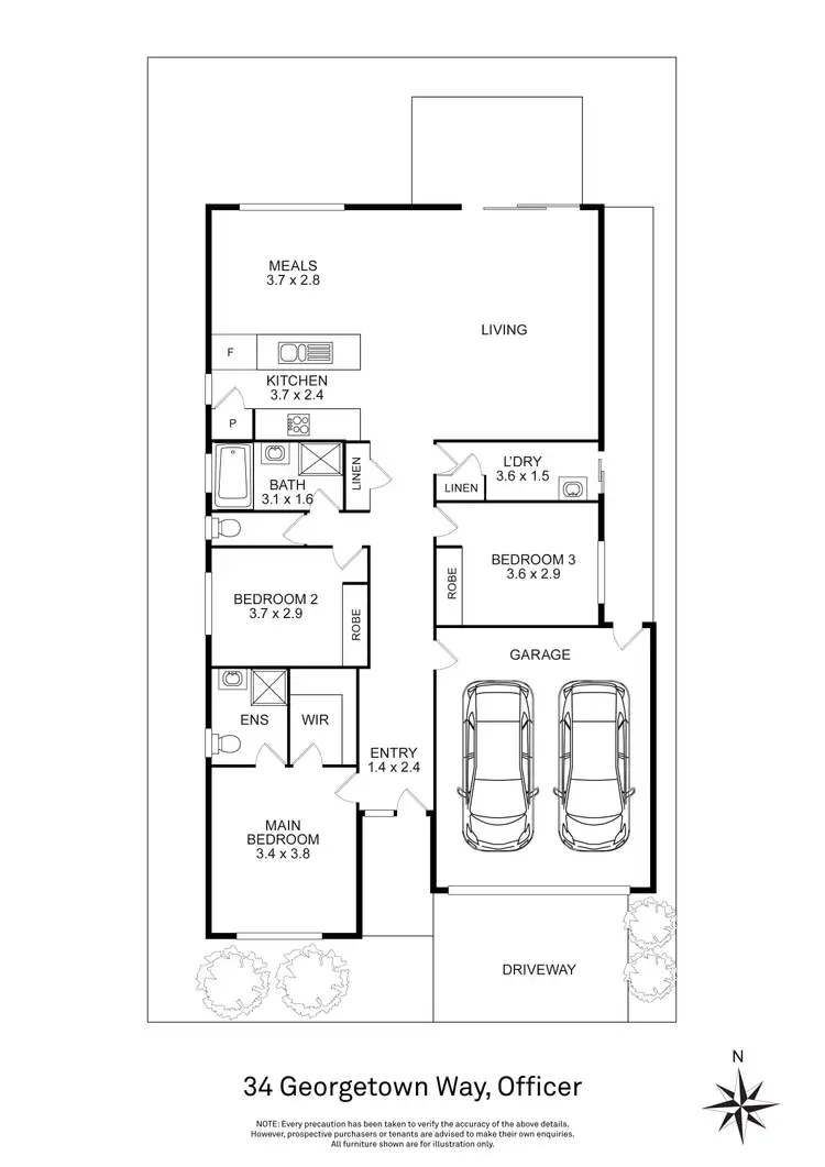 Floorplan of Homely house listing, 34 Georgetown Way, Officer VIC 3809