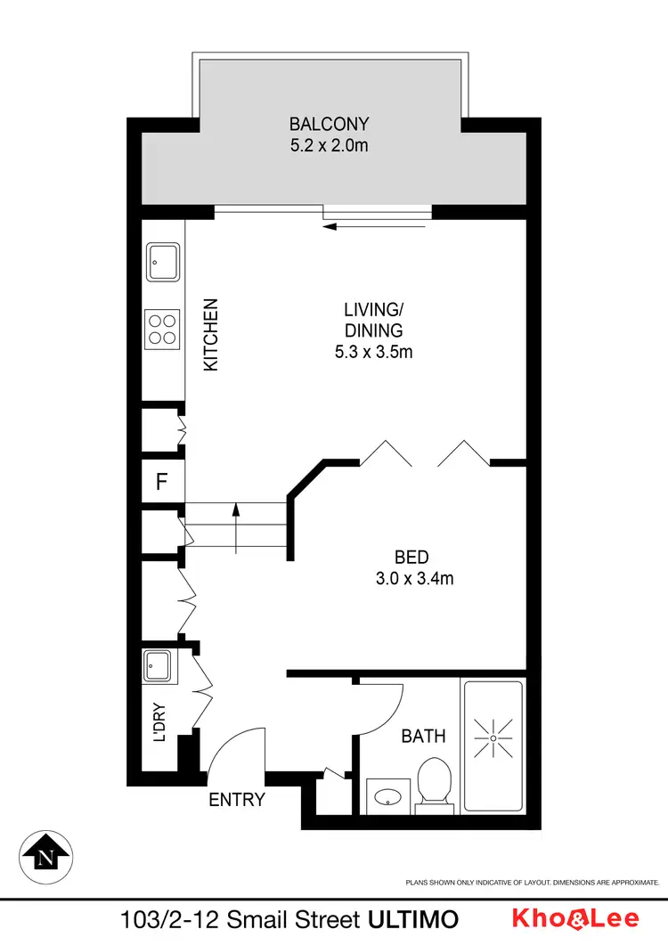 Floorplan of Homely unit listing, 103/2-12 Smail Street, Ultimo NSW 2007