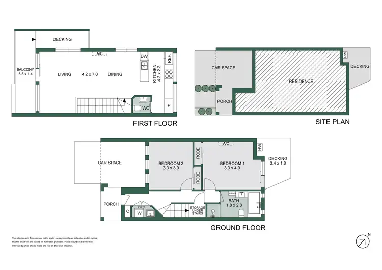 Floorplan of Homely townhouse listing, 80 Spray Street, Elwood VIC 3184
