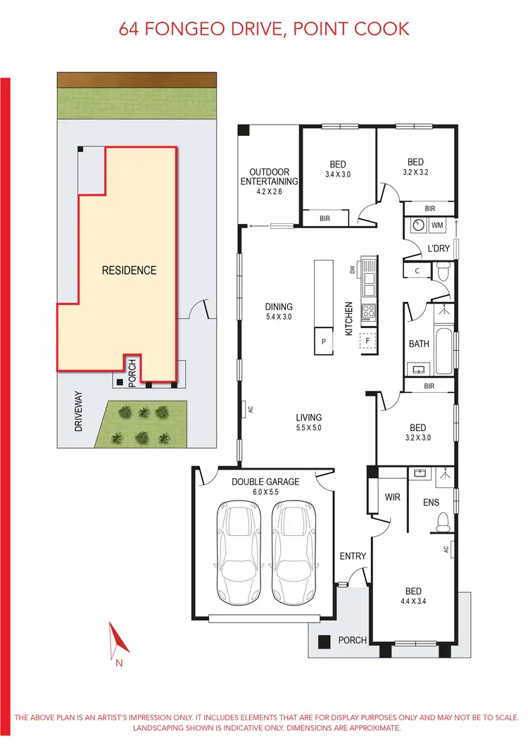 Floorplan of Homely house listing, 64 Fongeo Drive, Point Cook VIC 3030