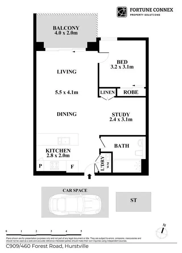 Floorplan of Homely apartment listing, c909/460 Forest Street, Hurstville NSW 2220