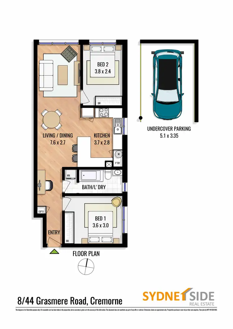Floorplan of Homely apartment listing, 8/44 Grasmere Road, Cremorne NSW 2090