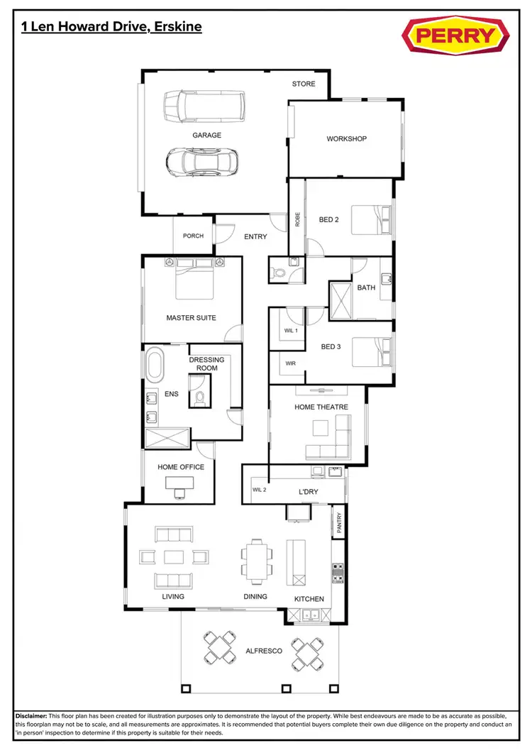Floorplan of Homely house listing, 1 Len Howard Drive, Erskine WA 6210