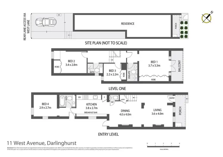 Floorplan of Homely terrace listing, 11 West Avenue, Darlinghurst NSW 2010