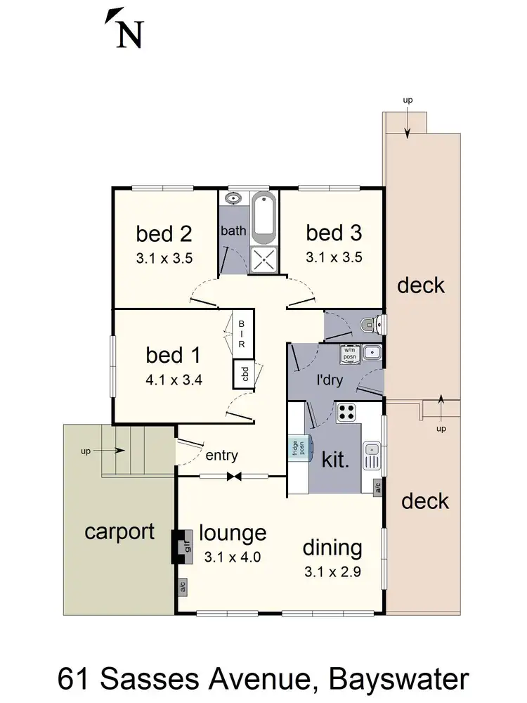 Floorplan of Homely house listing, 61 Sasses Avenue, Bayswater VIC 3153