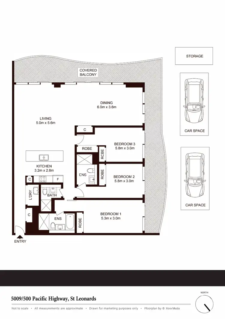 Floorplan of Homely apartment listing, 5009/500 Pacific Highway, St Leonards NSW 2065