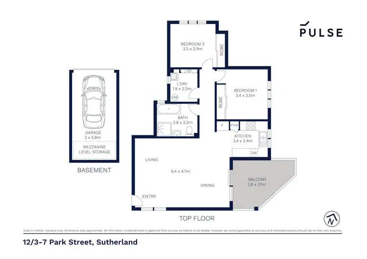 Floorplan of Homely apartment listing, 12/3-7 Park Street, Sutherland NSW 2232