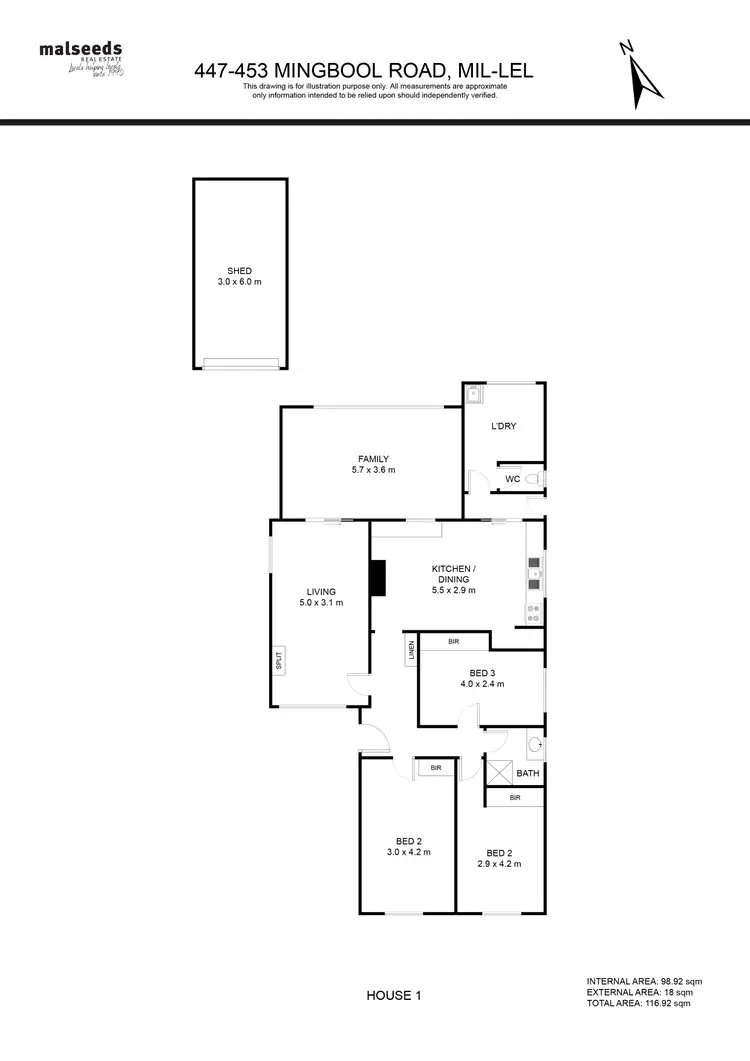 Floorplan of Homely rural property listing, 447, 449, Mingbool Road, Mil Lel SA 5291