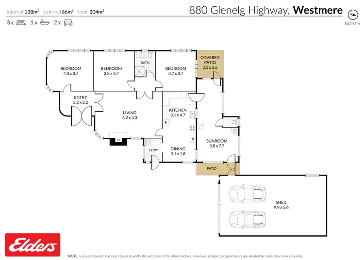 Floorplan of Homely house listing, 880 Glenelg Highway, Westmere VIC 3351
