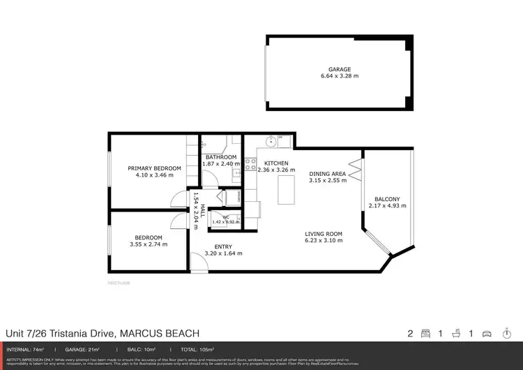Floorplan of Homely apartment listing, 7/26 Tristania Drive, Marcus Beach QLD 4573