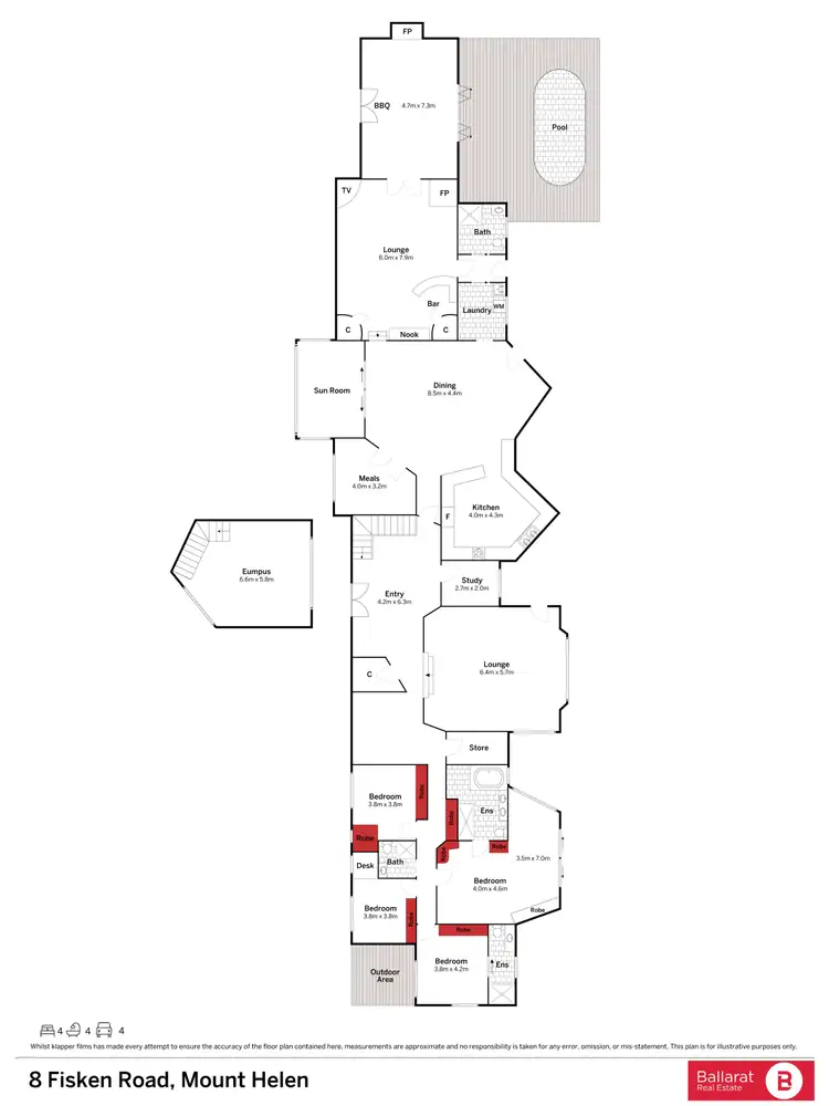 Floorplan of Homely house listing, 8 Fisken Road, Mount Helen VIC 3350