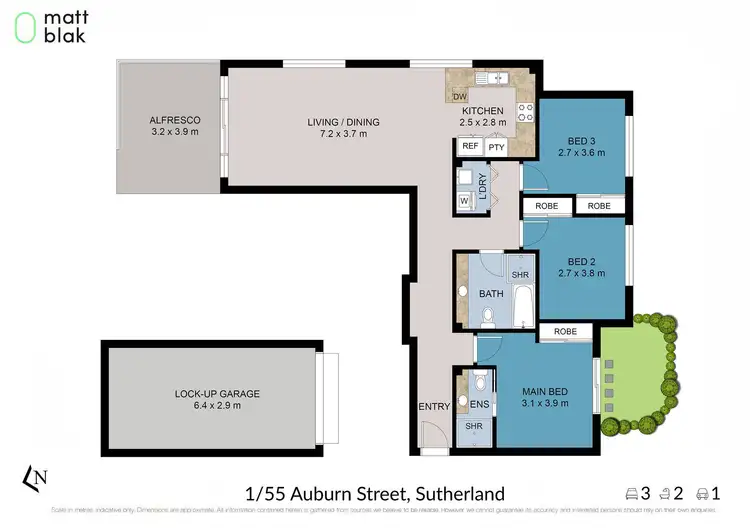 Floorplan of Homely apartment listing, 1/55 Auburn Street, Sutherland NSW 2232