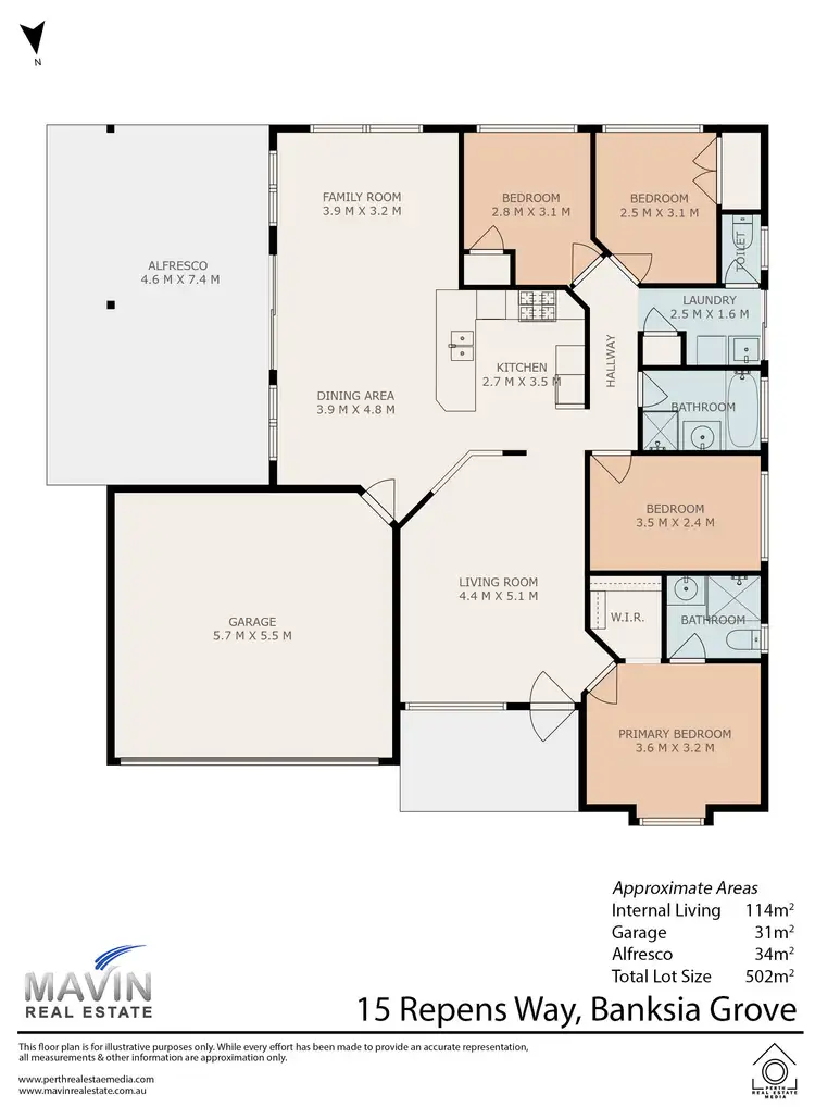 Floorplan of Homely house listing, 15 Repens Way, Banksia Grove WA 6031