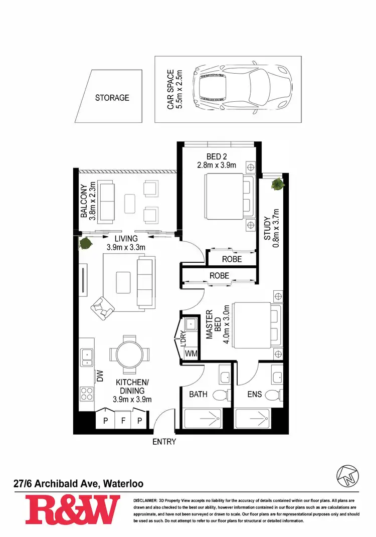 Floorplan of Homely apartment listing, 27/6 Archibald Avenue, Waterloo NSW 2017