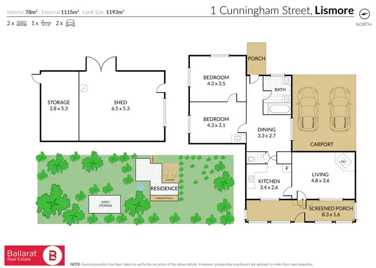 Floorplan of Homely house listing, 1 Cunningham Street, Lismore VIC 3324