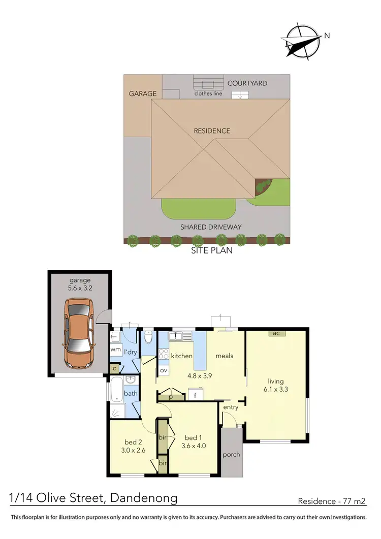 Floorplan of Homely unit listing, 1/14 Olive Street, Dandenong VIC 3175