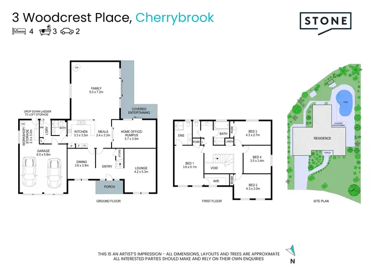 Floorplan of Homely house listing, 3 Woodcrest Place, Cherrybrook NSW 2126