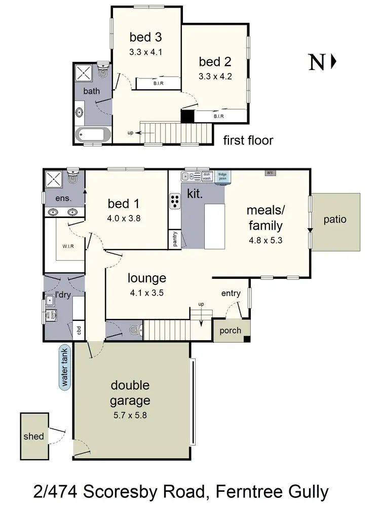 Floorplan of Homely townhouse listing, 2/474 Scoresby Road, Ferntree Gully VIC 3156