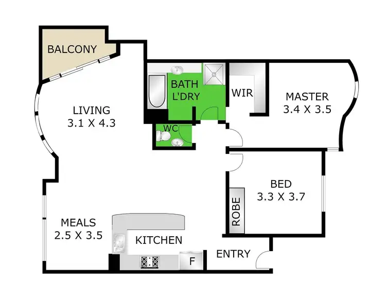 Floorplan of Homely apartment listing, 109/23 Queens Road, Melbourne VIC 3000