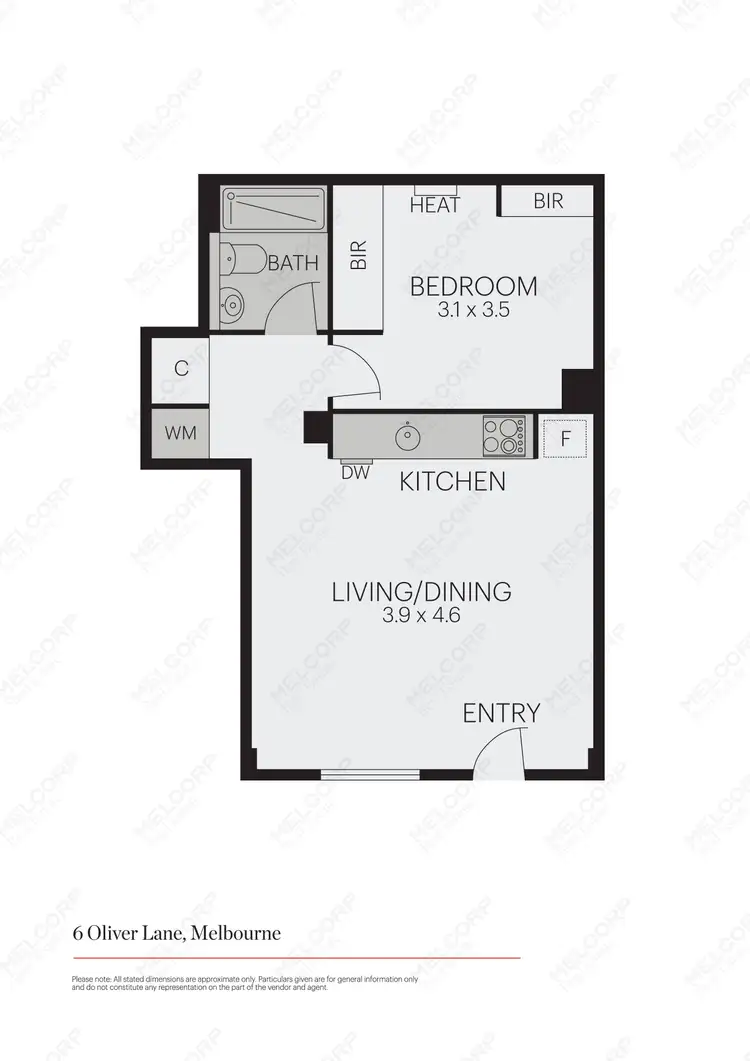 Floorplan of Homely apartment listing, 6 Oliver Lane, Melbourne VIC 3000
