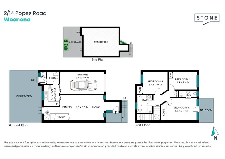 Floorplan of Homely townhouse listing, 2/14 Popes Road, Woonona NSW 2517