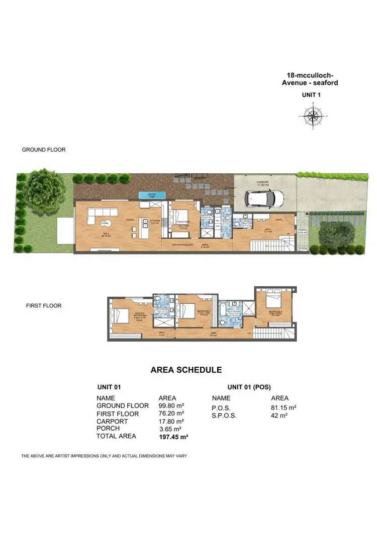 Floorplan of Homely townhouse listing, 1, 2 & 4/18 McCulloch Avenue, Seaford VIC 3198